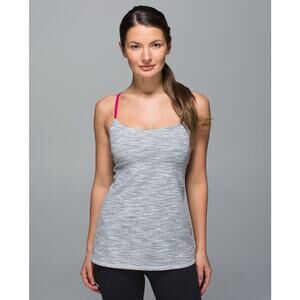 NWOT Lululemon Dancing Warrior Tank Silver Spoon Jewelled Magenta Size 8
